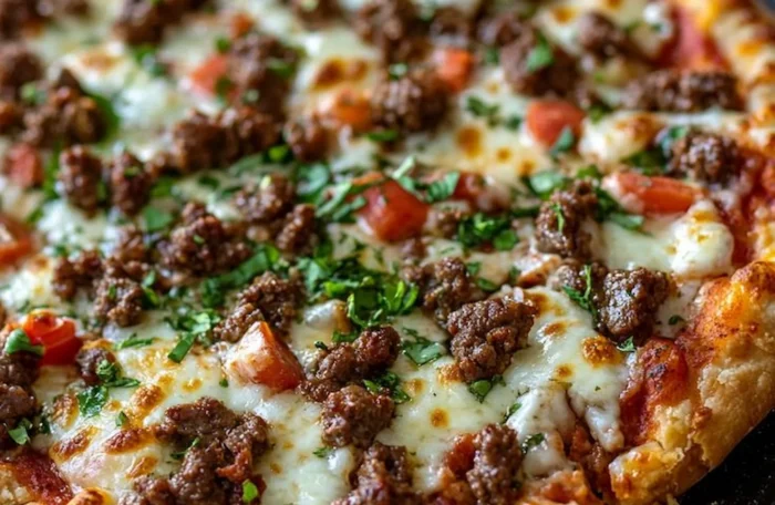 BBQ beef pizza