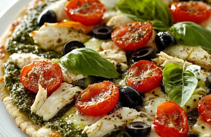 Pesto chicken pizza